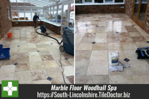 Removing Scratches from Marble floor tiles in Woodhall Spa