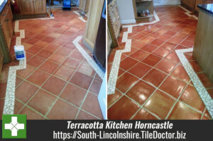 Terracotta Kitchen Floor Cleaned and Sealed in Horncastle