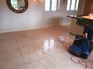 Limestone Tile During Cleaning Gainsborough