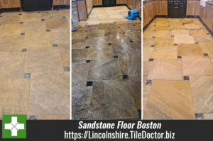 Riven Sandstone Tiled Floor Renovated in Boston Lincolnshire