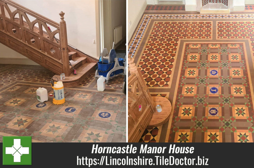 Victorian Tiled Floor Before After Renovation Horncastle Manor