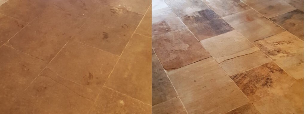 Natural Stone Floor Before After Cleaning Spilsby