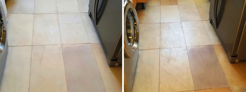 Sandstone Floor Before After Sealing Sleaford