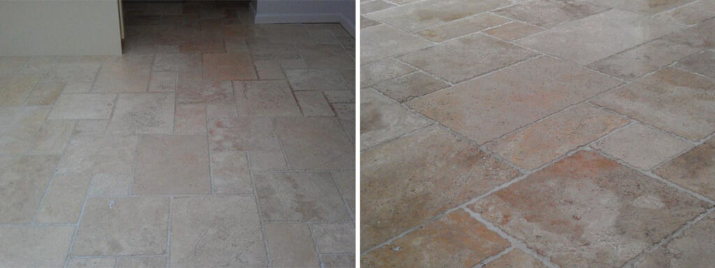 Travertine Floor Before After