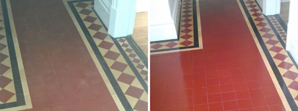 Victorian Floor Before After Cleaning and Sealing