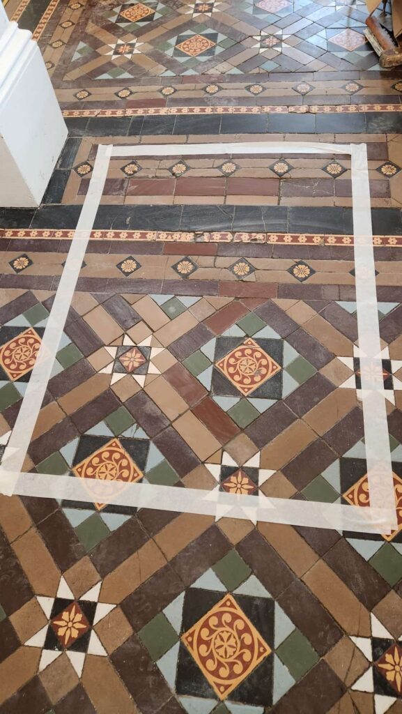 Minton Hollins Victorian Floor Before Restoration Spalding