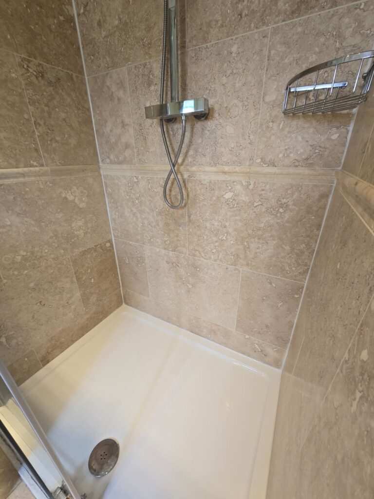 Limestone Shower Tiles After Renovation Grantham