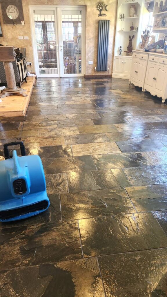 Riven Slate Tiled Floor Sealer Drying Boston